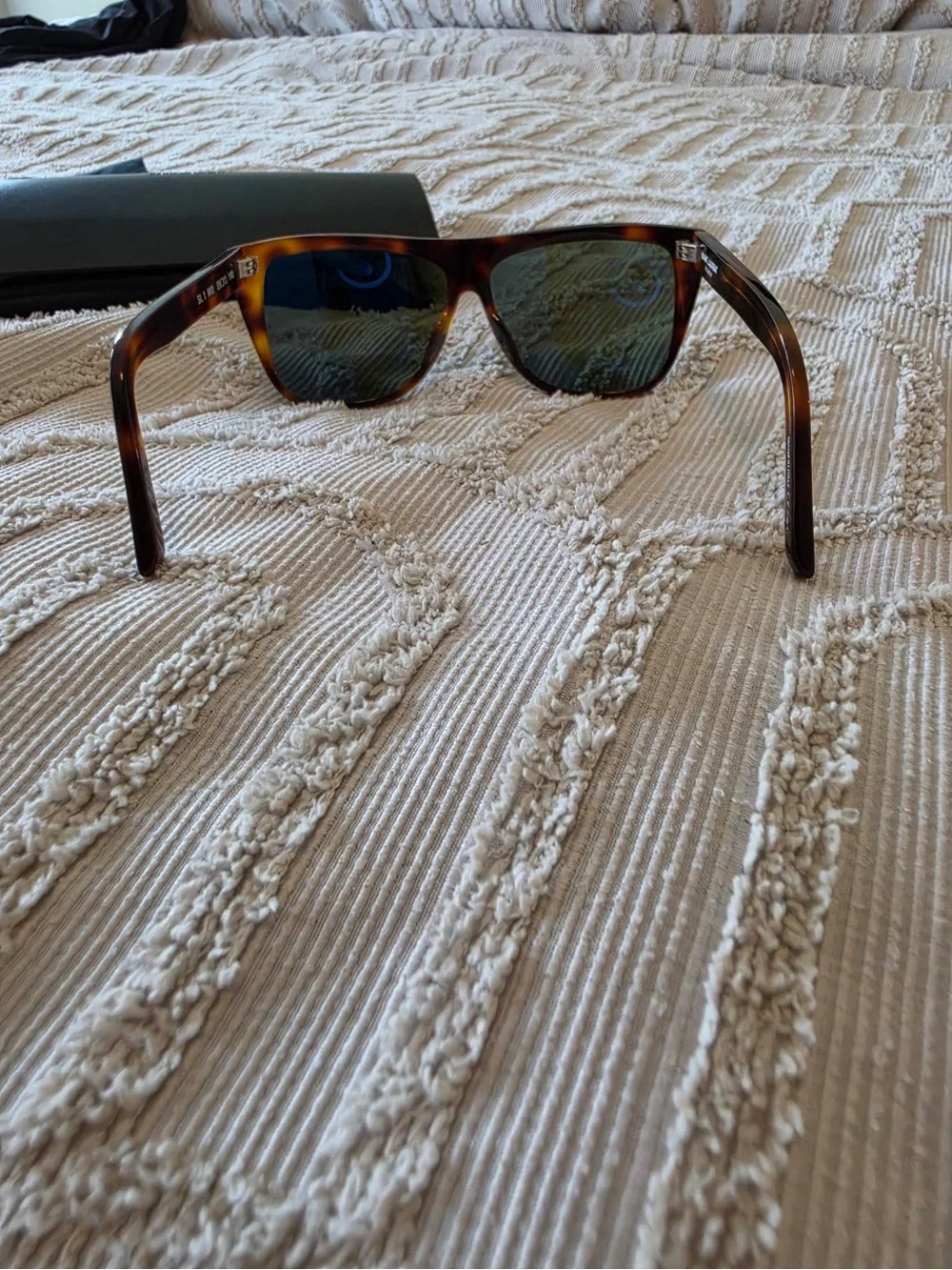 Saint Laurent Tortoise Square Sunglasses with Case